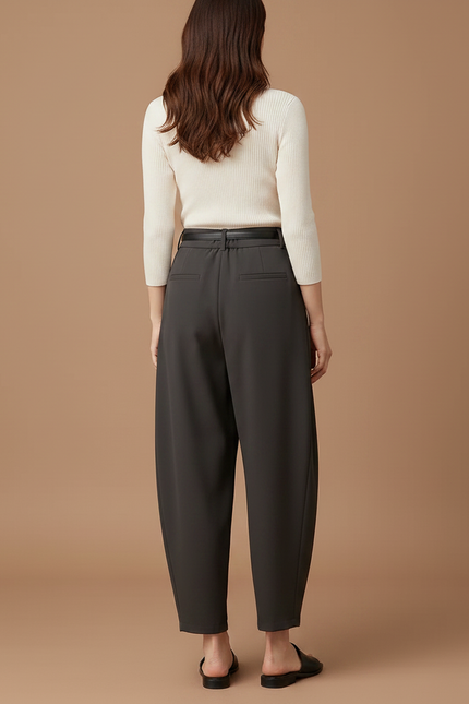 Pantalon Parachute Gris Ample Harem Poches - Polyester - vue 2