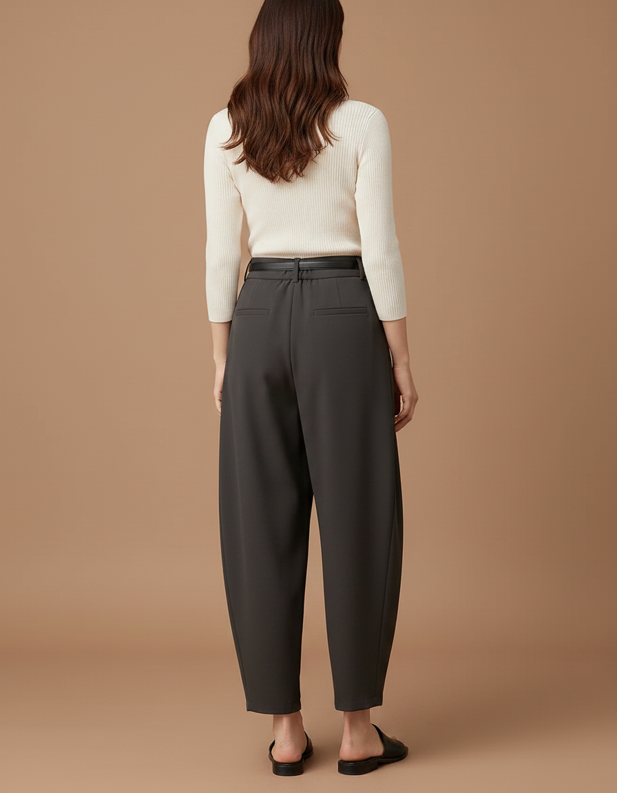 Pantalon Parachute Gris Ample Harem Poches - Polyester - vue 2