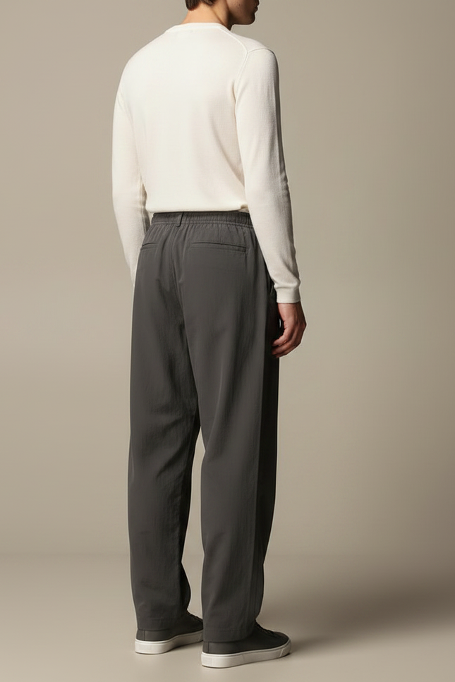 Pantalon Parachute Gris Ample Décontracté Homme - Polyester - vue 2