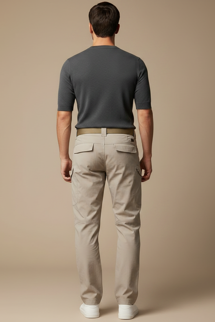 Pantalon Parachute Beige Cargo Tactique Décontracté Homme - Polyester - vue 2
