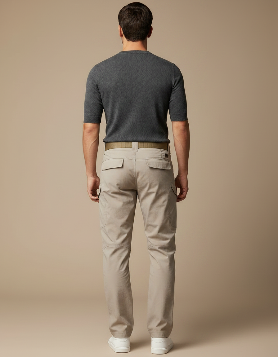 Pantalon Parachute Beige Cargo Tactique Décontracté Homme - Polyester - vue 2