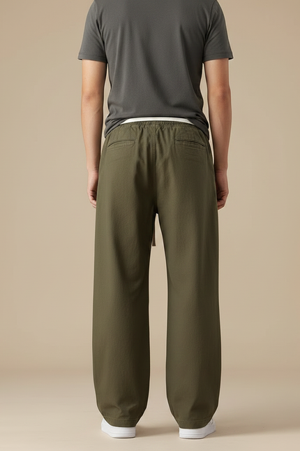 Pantalon Parachute Homme Kaki Baggy - Toile - vue 2