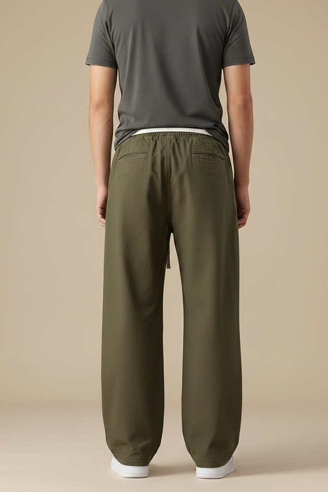 Pantalon Parachute Homme Kaki Baggy - Toile - vue 2