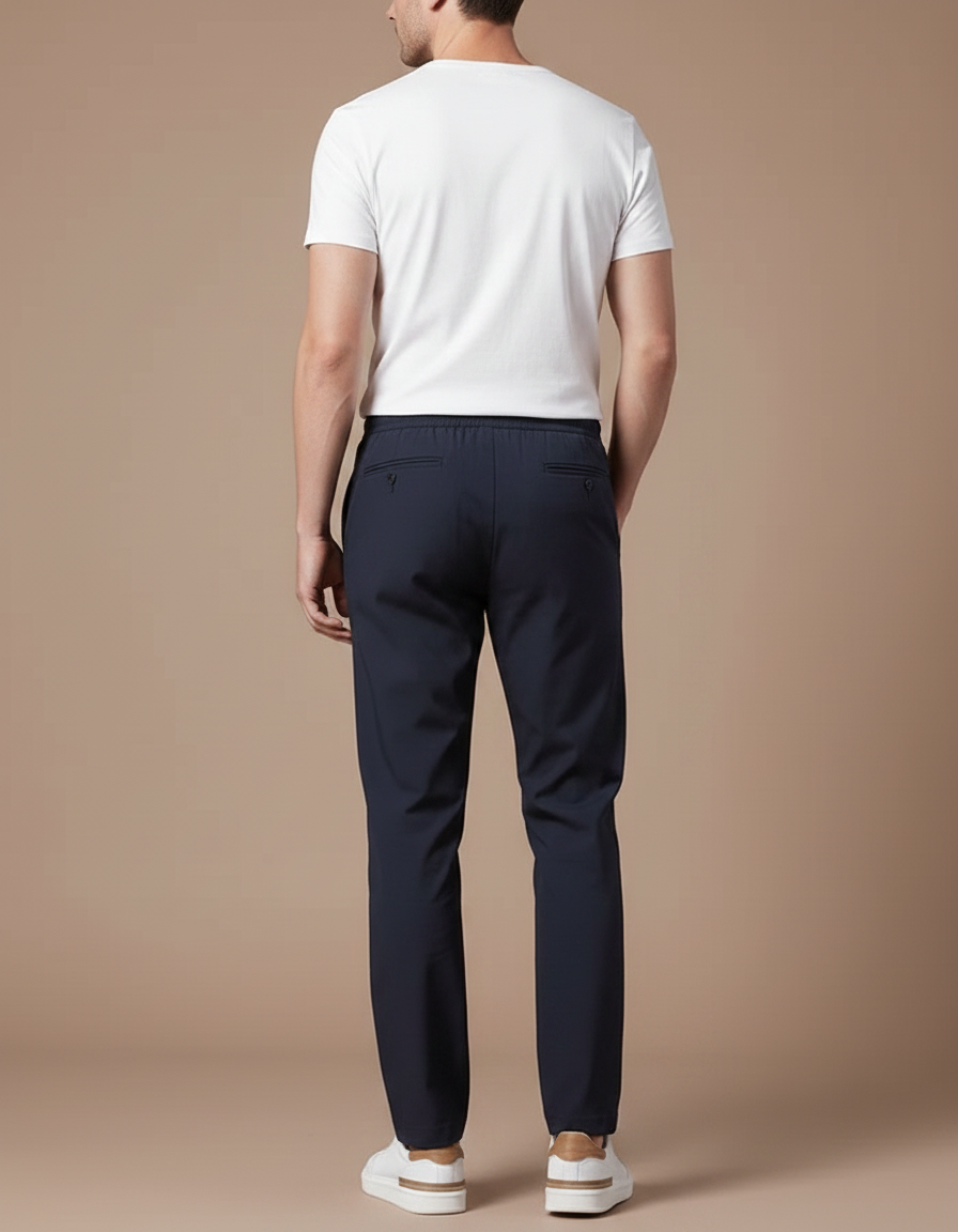 Pantalon Parachute Bleu Marine Droit Décontracté Homme - Polyester - vue 2