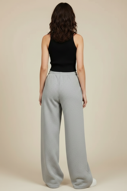 Pantalon Parachute Gris Ample Molletonné Décontracté Confortable - vue 2