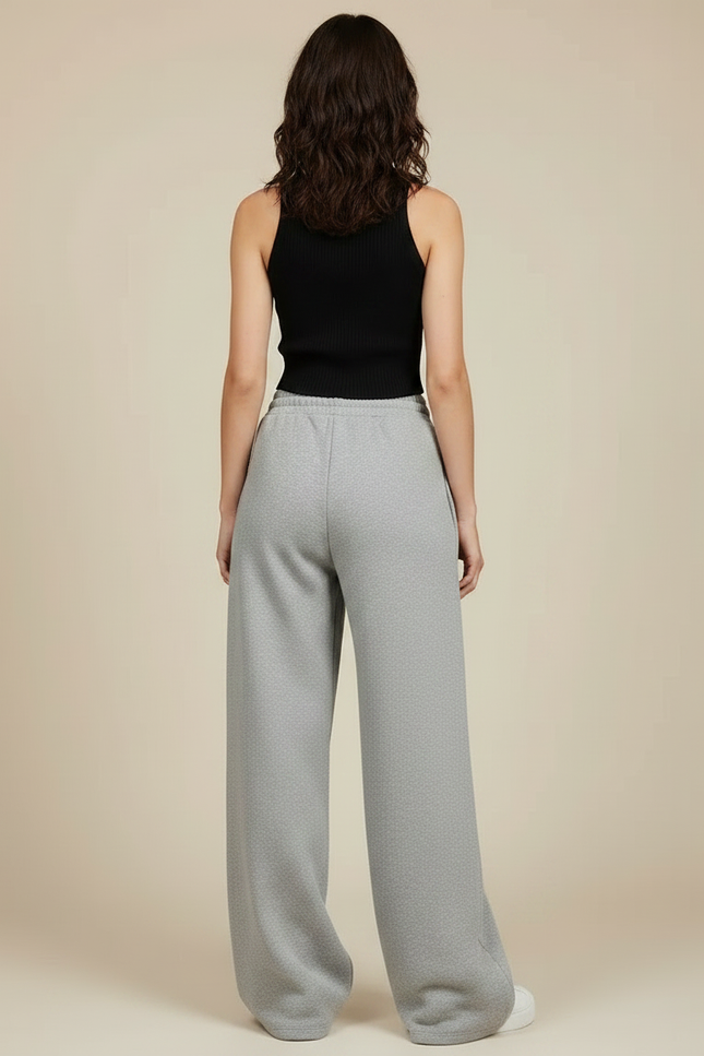 Pantalon Parachute Gris Ample Molletonné Décontracté Confortable - vue 2