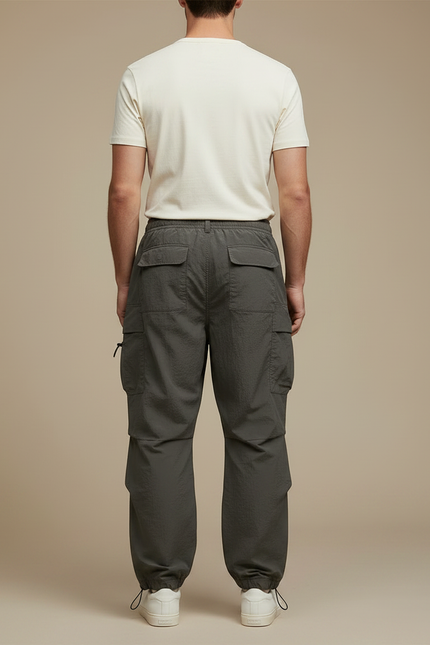 Pantalon Baggy Parachute - Kaki Polyester - vue 2