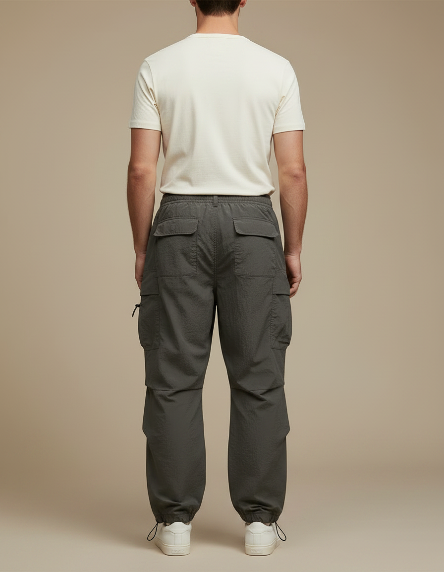 Pantalon Baggy Parachute - Kaki Polyester - vue 2