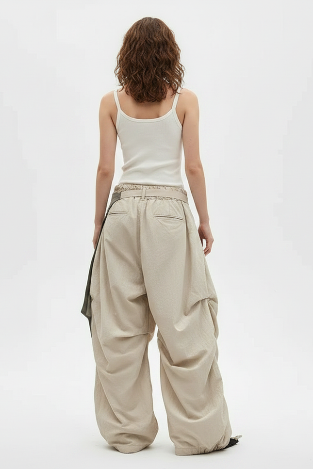 Pantalon Parachute Ado - Beige Polyester - vue 2
