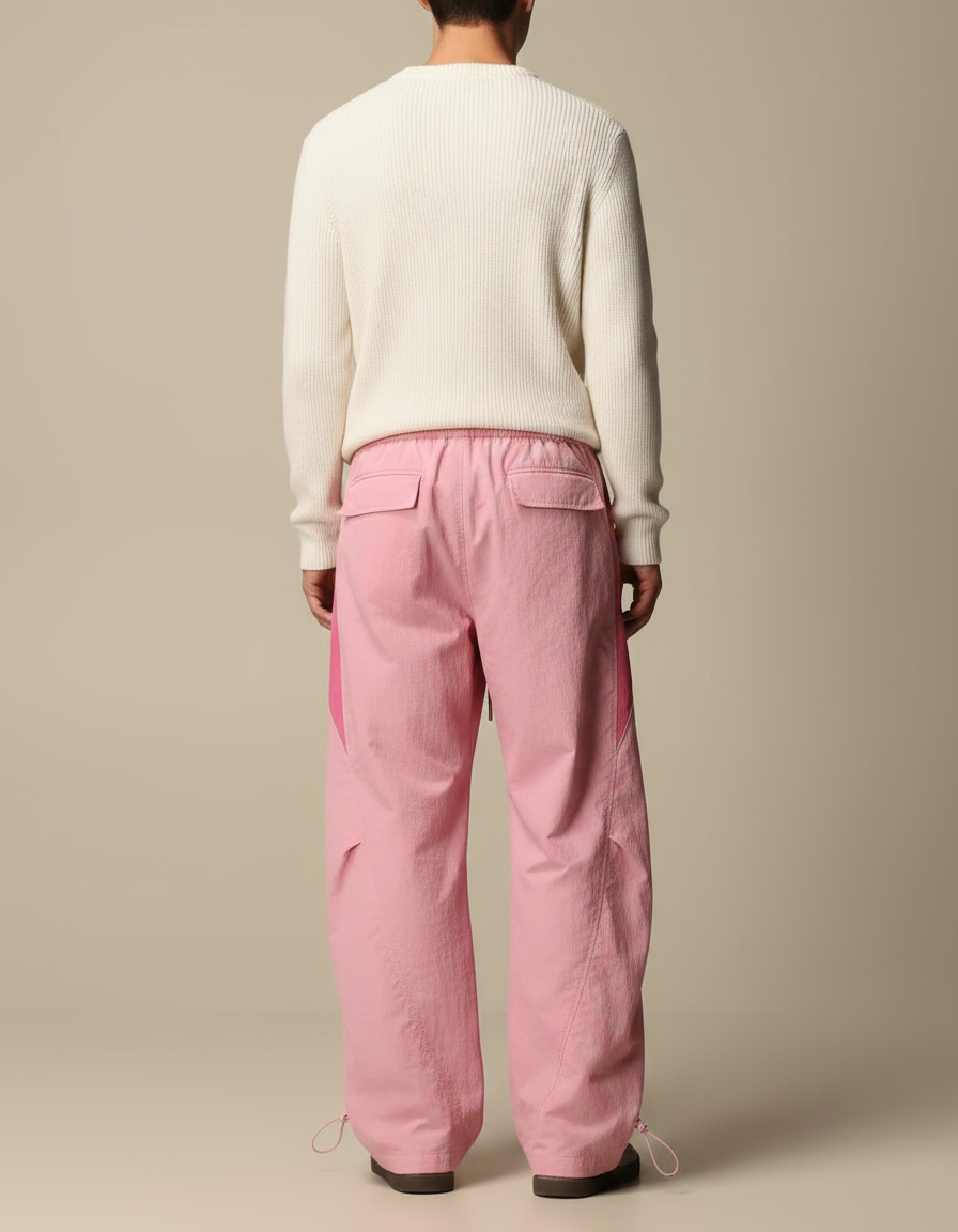 Pantalon Parachute Y2k - Rose Polyester - vue 2