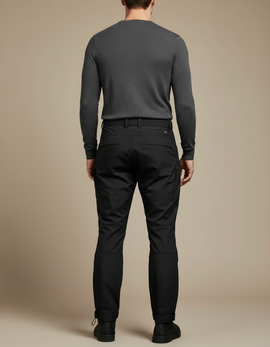 Pantalon Parachute Homme Noir Cargo Nylon - Polyester - vue 2