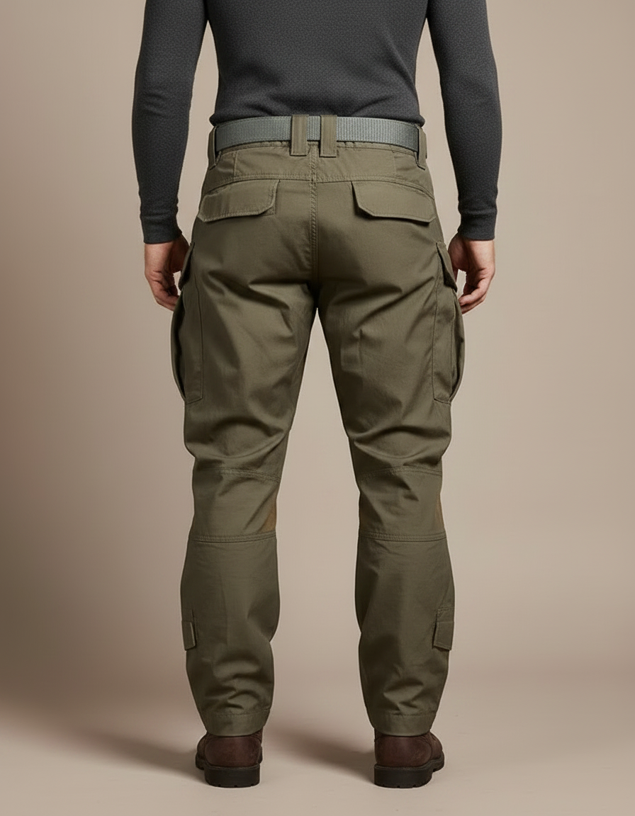 Pantalon Parachute Kaki Cargo Renforcé Tactique Homme - Toile - vue 2