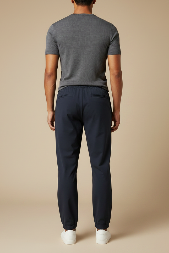 Pantalon Parachute Bleu Marine Ample Cordon Décontracté - Polyester - vue 2