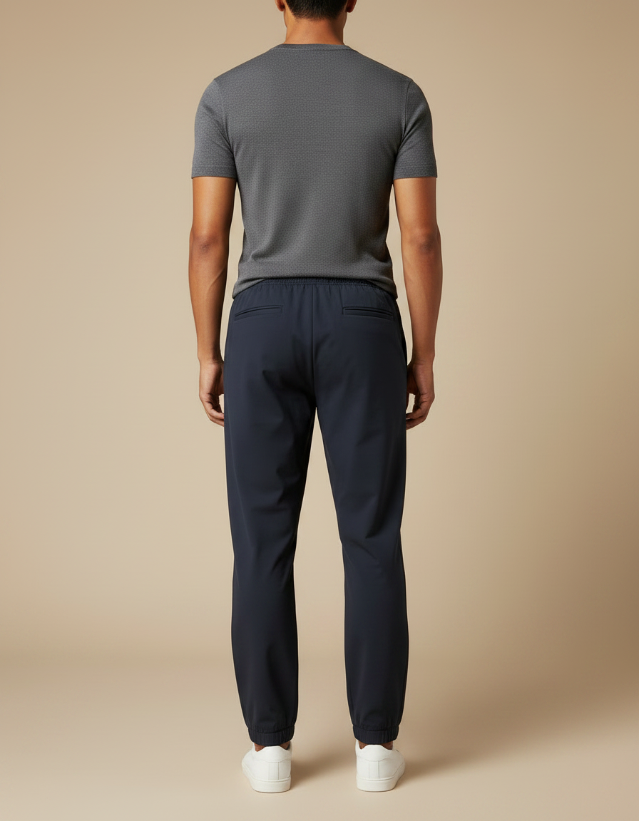 Pantalon Parachute Bleu Marine Ample Cordon Décontracté - Polyester - vue 2