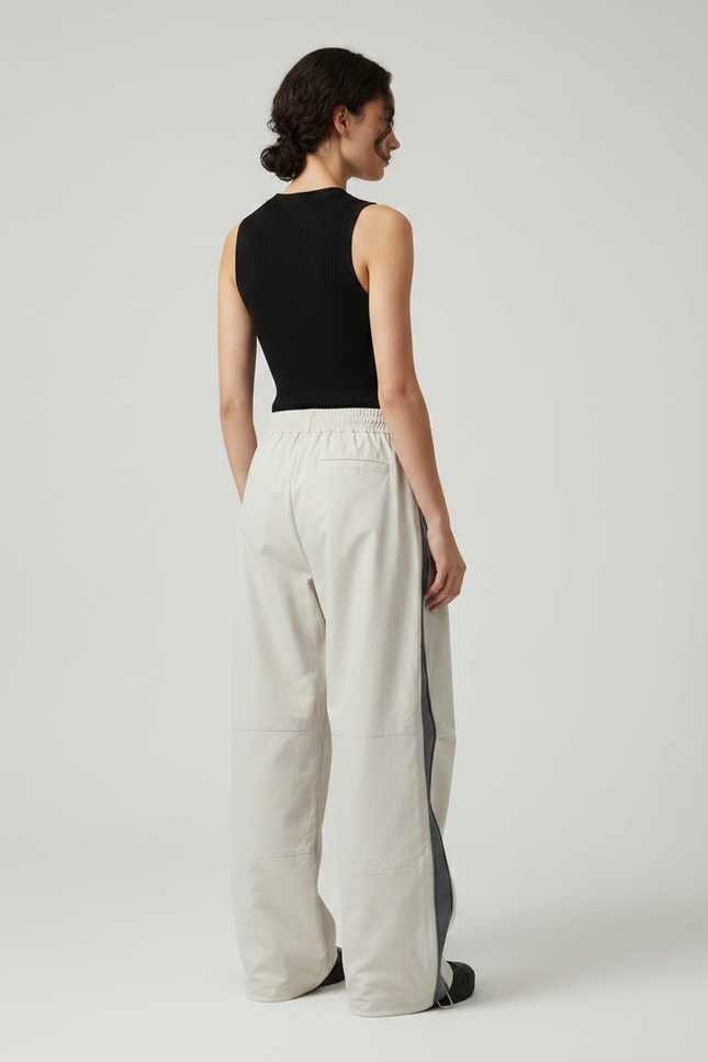 Pantalon Parachute Beige Ample Cargo Fluide Femme - Polyester - vue 2