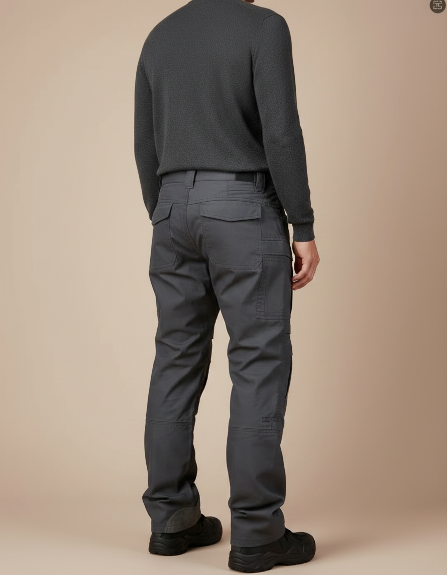 Pantalon Parachute Gris Tactique Cargo Homme Résistant - Toile - vue 2
