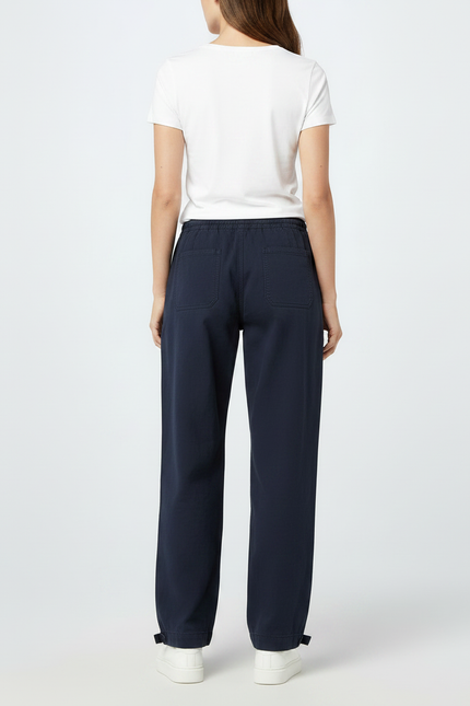 Pantalon Parachute Marine Ample Cordon Décontracté Femme - Toile - vue 2