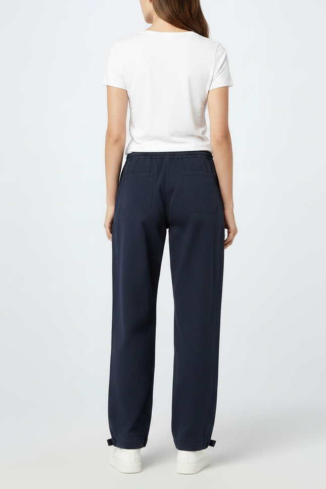 Pantalon Parachute Marine Ample Cordon Décontracté Femme - Toile - vue 2