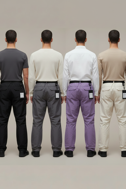 Pantalon Parachute Fluide Ample Uni Homme Décontracté - Noir Polyester - vue 2