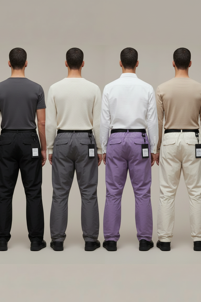 Pantalon Parachute Fluide Ample Uni Homme Décontracté - Noir Polyester - vue 2