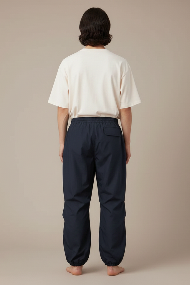 Pantalon Parachute Homme Bleu Marine Ample Cargo - Polyester - vue 2