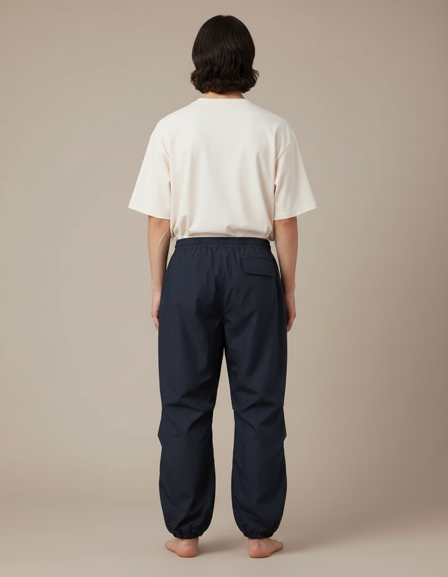 Pantalon Parachute Homme Bleu Marine Ample Cargo - Polyester - vue 2