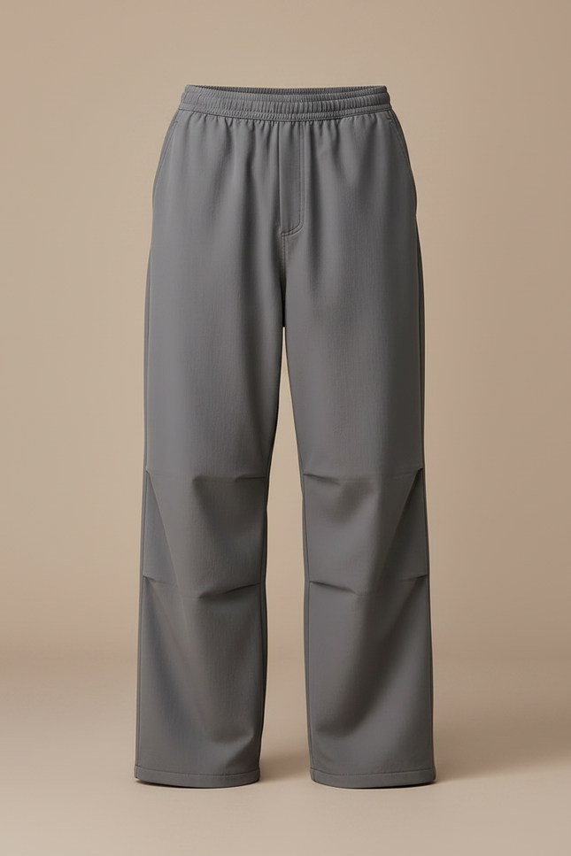 Pantalon Parachute Gris Ample Décontracté Unisexe - Polyester - vue 3