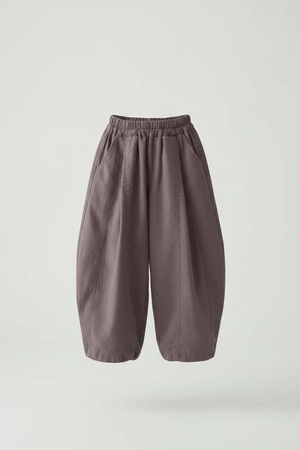 Pantalon Parachute Fille Gris Resserré Aux Chevilles Toile - Violet - vue 3