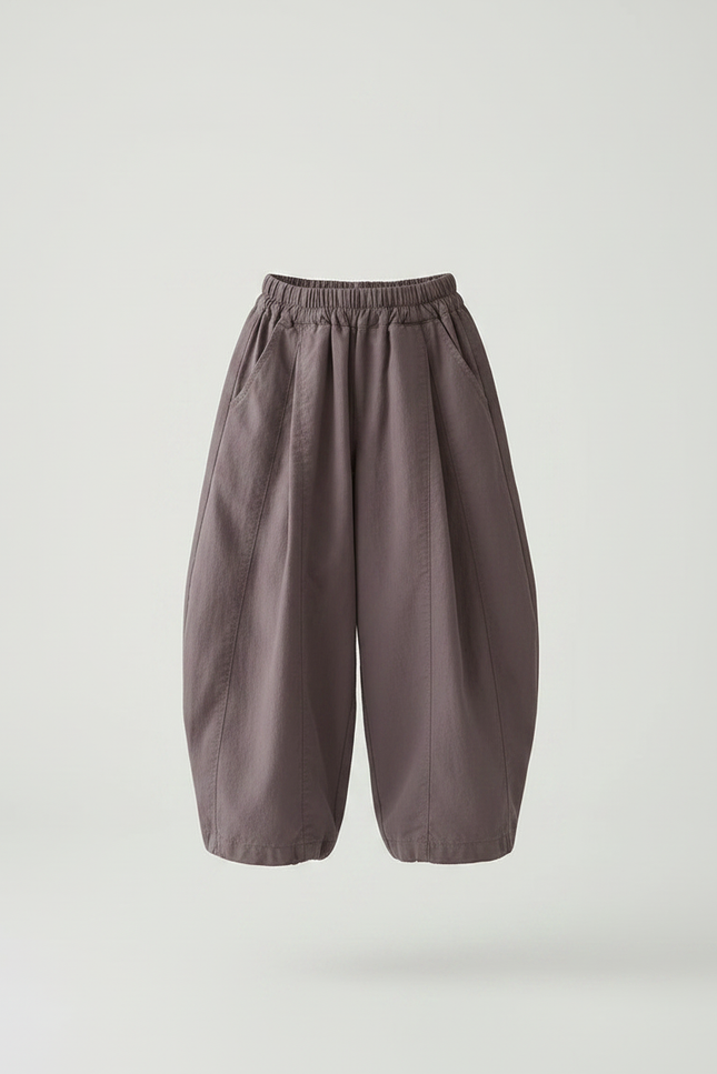 Pantalon Parachute Fille Gris Resserré Aux Chevilles Toile - Violet - vue 3