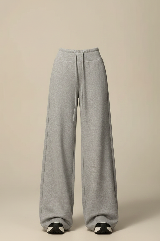 Pantalon Parachute Gris Ample Cordon Sport Doux - Molleton - vue 3