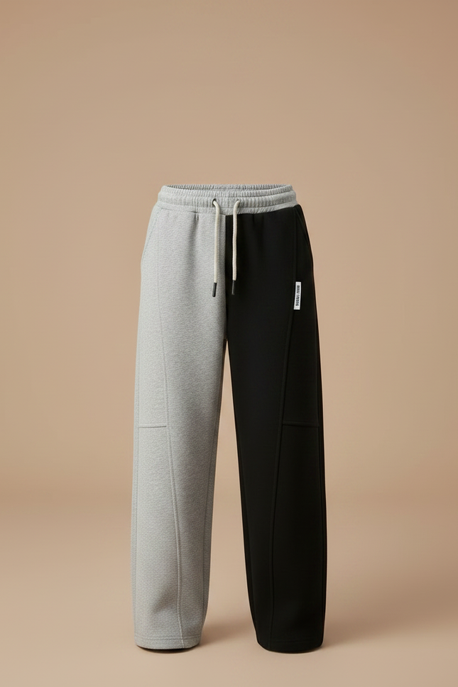 Pantalon Parachute Bicolore Gris Noir Ample Enfant - Multicolore Molleton - vue 3