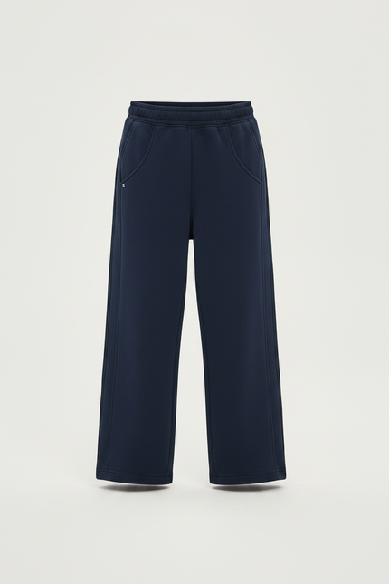 Pantalon Parachute Bleu Marine Ample Coton Enfant - Molleton - vue 3