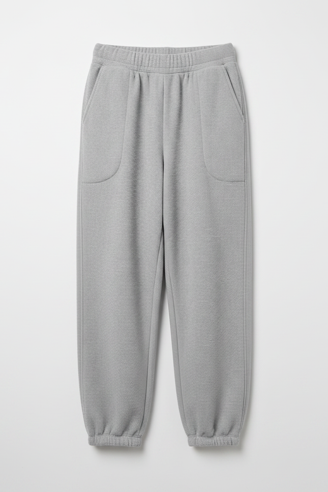 Pantalon Parachute Gris Clair Ample Molletonné Enfant - vue 3