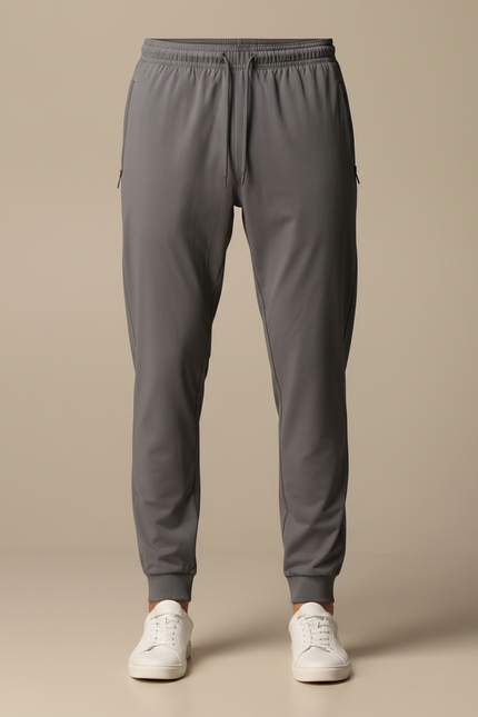 Pantalon Parachute Gris Jogger Léger Cordon Homme - Polyester - vue 3