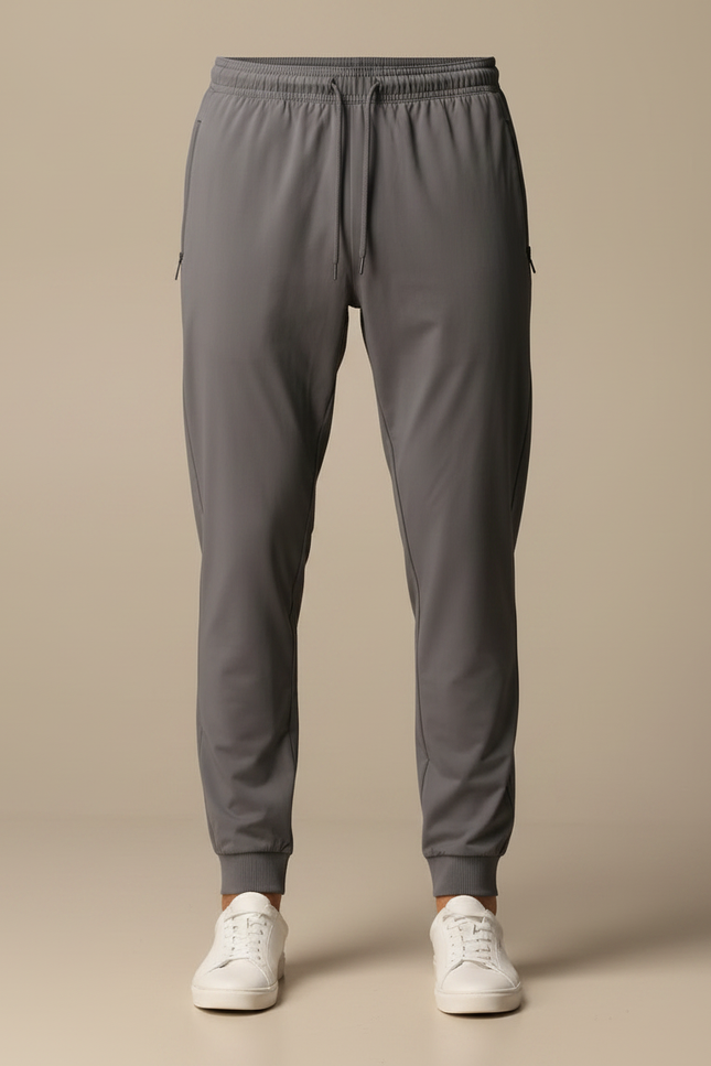 Pantalon Parachute Gris Jogger Léger Cordon Homme - Polyester - vue 3