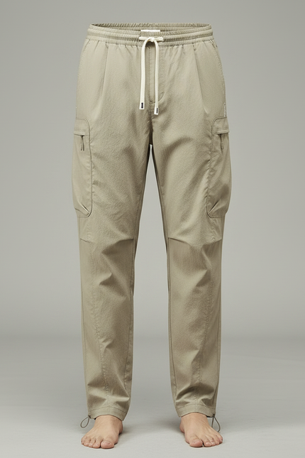 Pantalon Parachute Kaki Cargo Décontracté Cordon Homme - Polyester - vue 3
