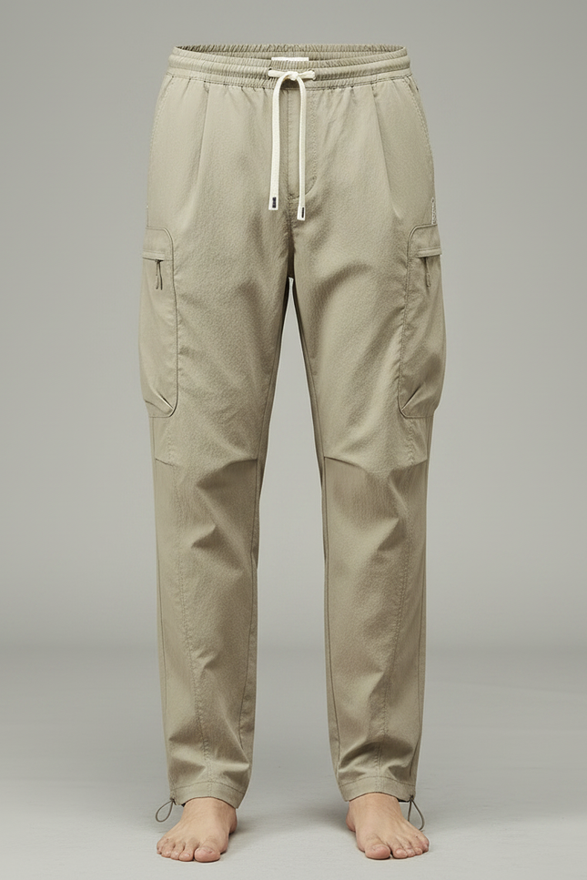 Pantalon Parachute Kaki Cargo Décontracté Cordon Homme - Polyester - vue 3