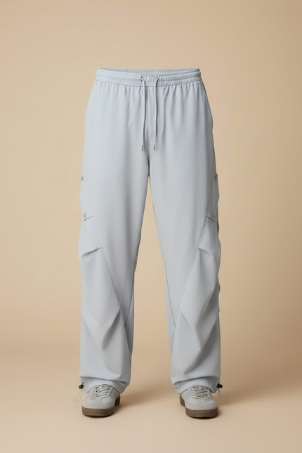 Pantalon Parachute Gris Ample Léger Cargo Homme - Polyester - vue 3