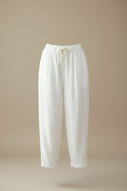 Pantalon Parachute Femme Blanc Baggy - Lin - vue 3