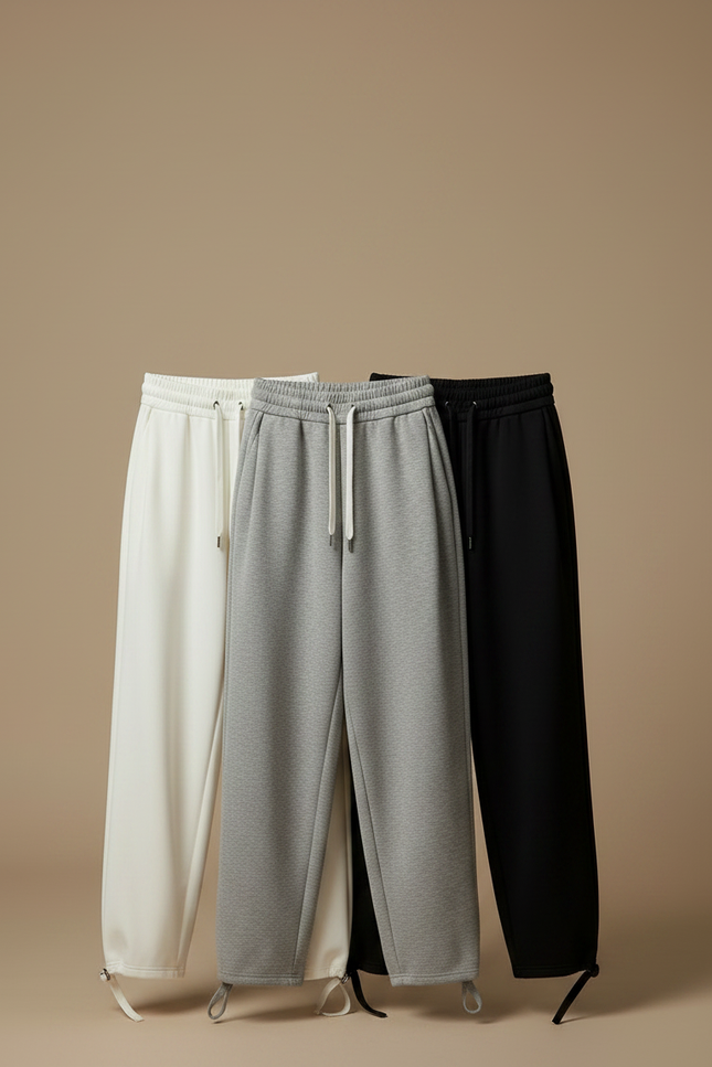 Pantalon Parachute Fluide Ample Cordon Sport Femme - Blanc Molleton - vue 3
