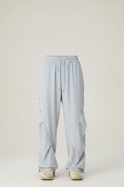 Pantalon Parachute Gris Ample Homme Décontracté - Polyester - vue 3