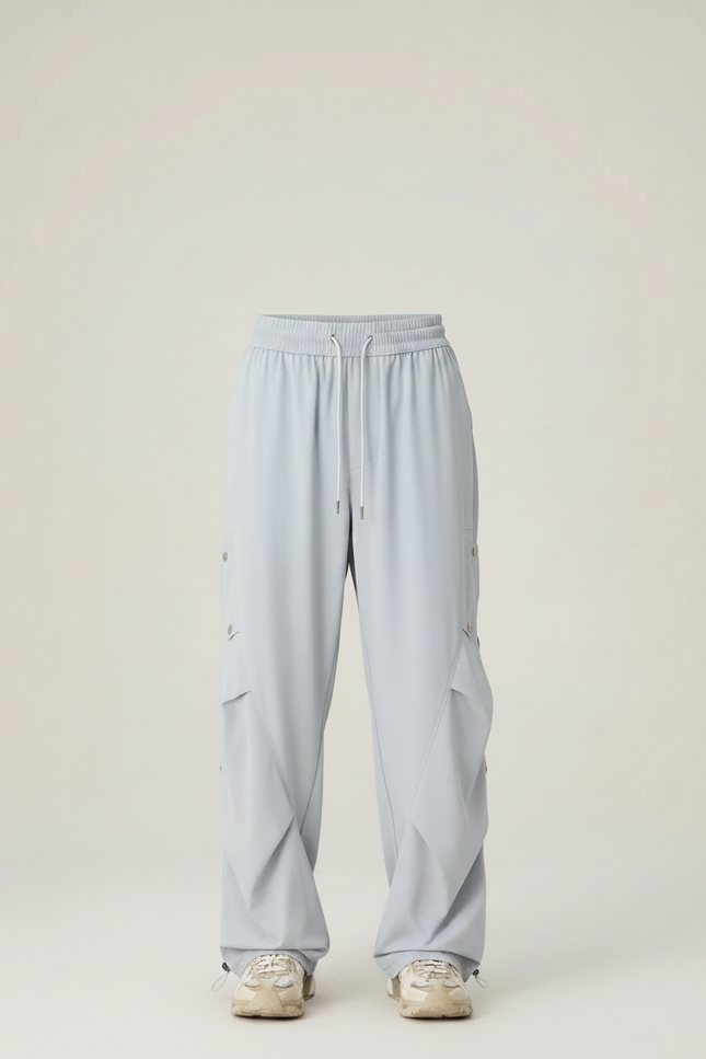 Pantalon Parachute Gris Ample Homme Décontracté - Polyester - vue 3