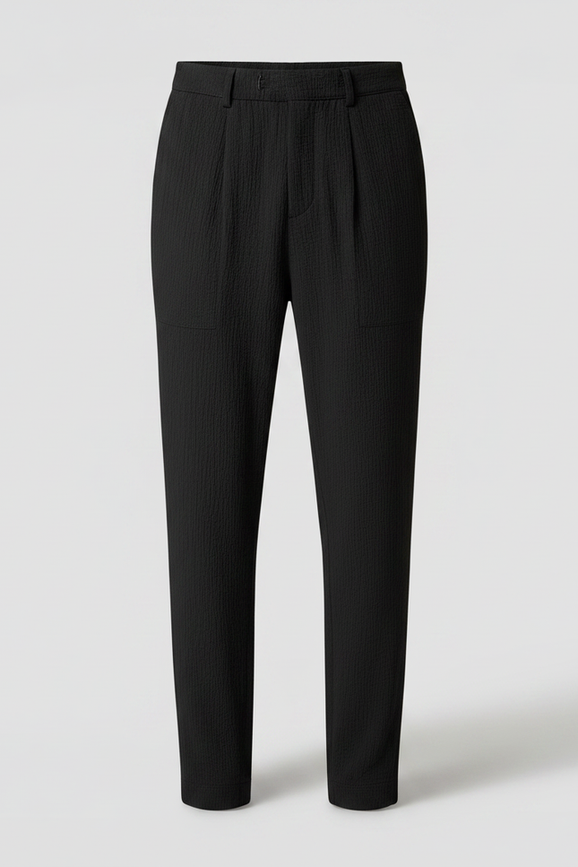 Pantalon Parachute Noir Fluide Décontracté Homme Coton - vue 3