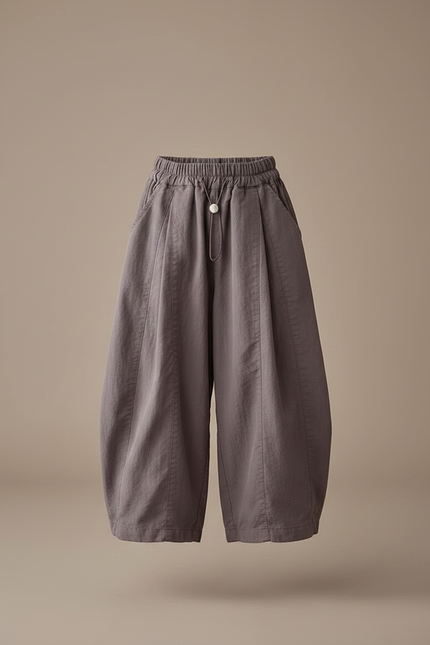 Pantalon Parachute Enfant Ample Coton Gris Décontracté - vue 3