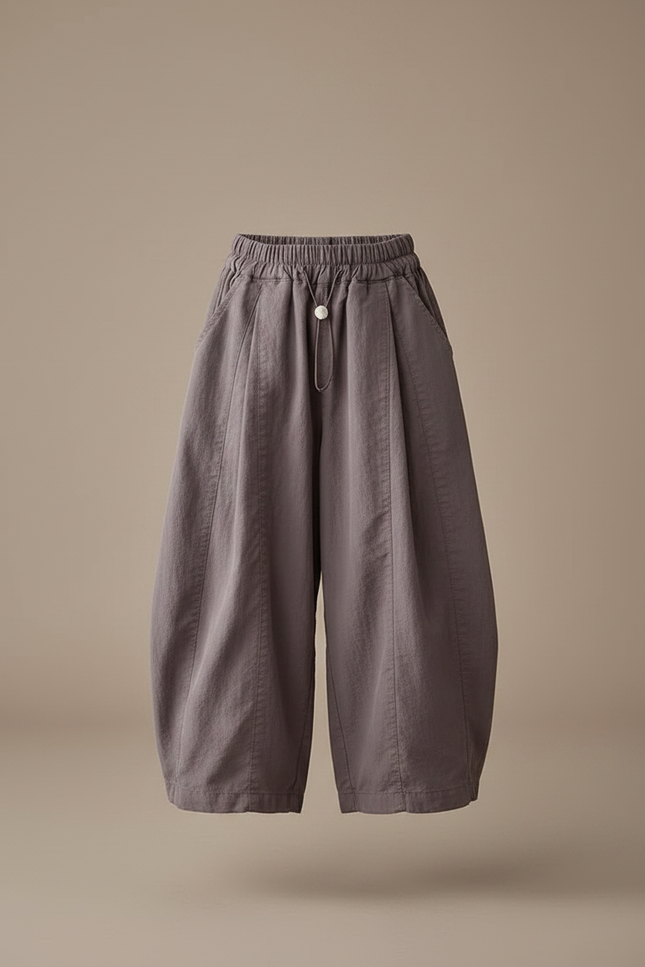 Pantalon Parachute Enfant Ample Coton Gris Décontracté - vue 3