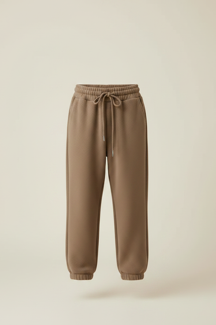 Pantalon Parachute Marron Molleton Ample Enfant Décontracté - vue 3