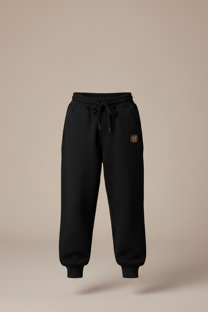 Pantalon Parachute Noir Ample Molletonné Enfant Unisexe - vue 3