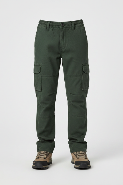 Pantalon Parachute Cargo Ample Coton Enfant - Kaki - vue 3