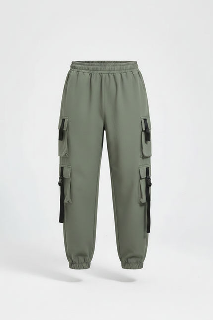 Pantalon Parachute Kaki Cargo Coton Garçon - vue 3