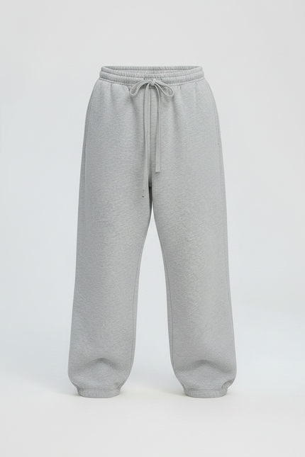 Pantalon Parachute Gris Ample Molletonné Basique Enfant - vue 3